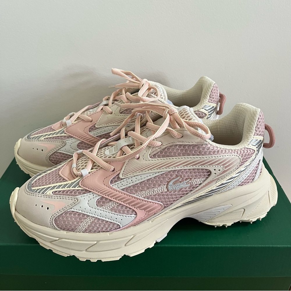 New Lacoste L003 Neo Shot Sneakers 125 1 SFA off white/light pink - Picture 2 of 11